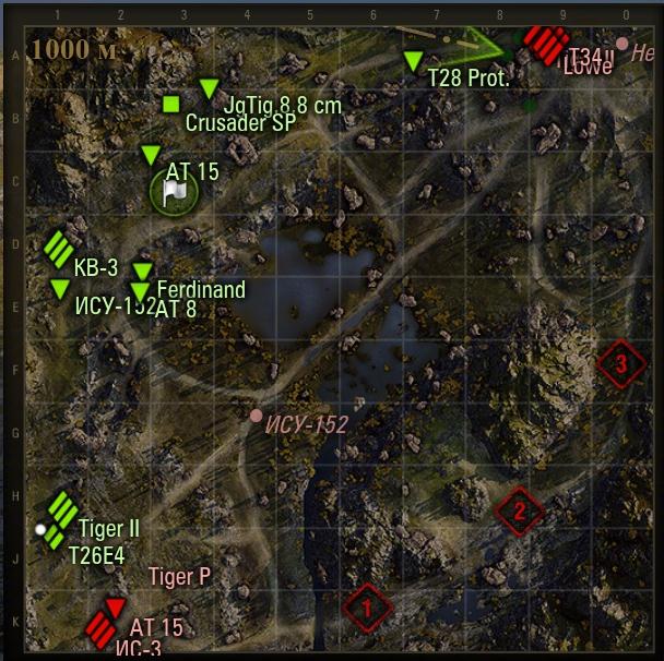 Мини-карта с названиями техники для World of Tanks 0.8.9